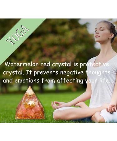 Xiannvxi Watermelon Tourmaline Orgonite Pyramid - Medicinal Crystals for Positive Energy & Success | Inspiring Spiritual Gifts - Buy Online on GoSupps.com