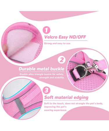 Cat Harness and Lead Set Adjustable Reflective Stripe Cat Kitten Walking Vest with Leash Cat Collar Escape Proof Soft Mesh Vest Harness and Lead for Small Medium Cats Pets Walking S Pink - Buy Online on GoSupps.com