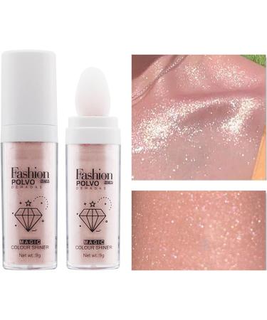 Face Highlighter Powder | Not-sticky Sparkle Highlighter Powder Makeup Cosmetic For Traveling Shopping Wedding Prom For Women Girls Pochy #2 Pink - Buy Online on GoSupps.com