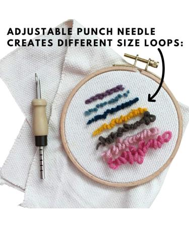 Punch Needle Mini Bundle by I HEART KITS - Adjustable Punch Needle Set with Monk's Cloth and Instructions - Buy Online on GoSupps.com