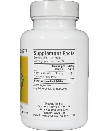 Supreme Nutrition Tulsi Supreme Organic Holy Basil Capsules - 90 Vegetarian Capsules - Buy Online on GoSupps.com