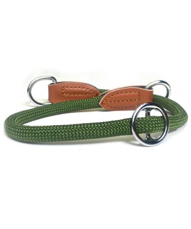 Leisegr n Paracord dog collar adjustable | Nylon dog collar | Devon model | Olive green | Size: XL Olive green XL