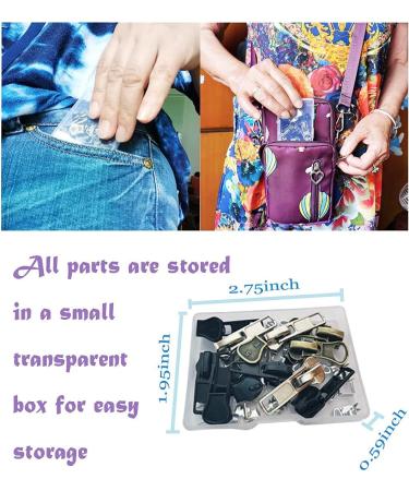 Zipper Repair Kit: 12 Pcs Sliders with Pull and Stops for Coats, Jackets - Metal, Plastic, Nylon Coils - Buy Online on GoSupps.com