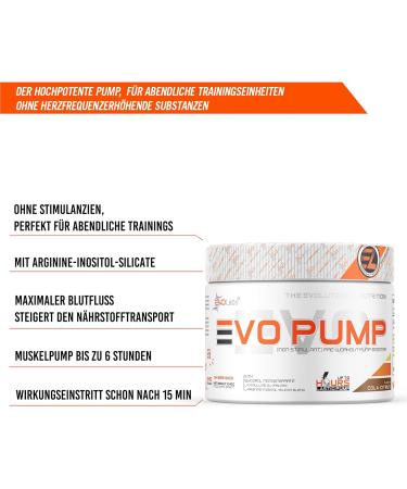 Evolabs Evo-Pump Pre Workout Booster - Instant Pump & Energy Boost | 240g Cola-Citrus Powder for Ultimate Performance - Buy Online on GoSupps.com