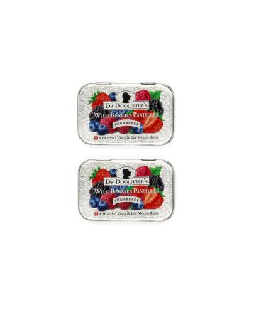 Dr. Doolittle s Sugar Free Soft Fruit Pastilles for Voice and Throat Wild Berries Flavor 2.12 Ounce Tin Approximately 25 Count Package 2 Pack