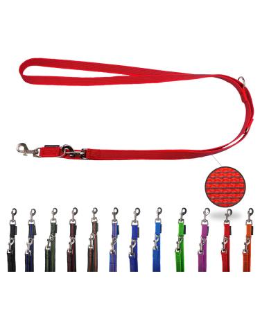 Dog leash rubberized adjustable/double leash rubberized for medium and large dogs / 2m / 2.40m / 2.80m / 3.50m / 5m (Red 5m) 5m Red