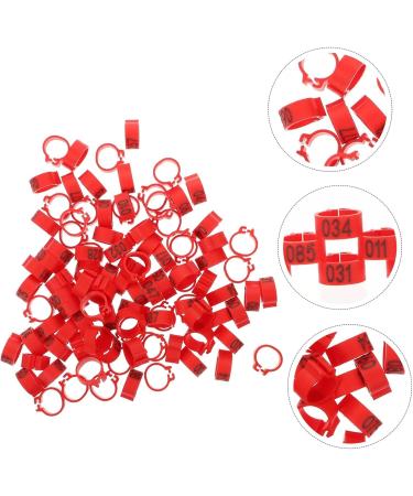 BESPORTBLE 100 Pcs Pigeon Anklet Baby Products Identification Perches Stuff Plastic Bird Ankle Ring Red Chicken 1.3X1.3CM Red - Buy Online on GoSupps.com