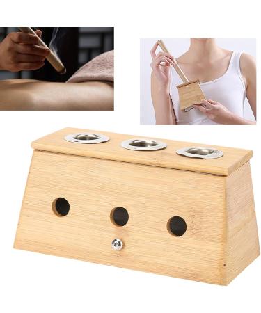 Buy Moxibustion Box - 3 Holes Bamboo Healing Holder for Moxa Sticks | Relief from Fatigue - Buy Online on GoSupps.com