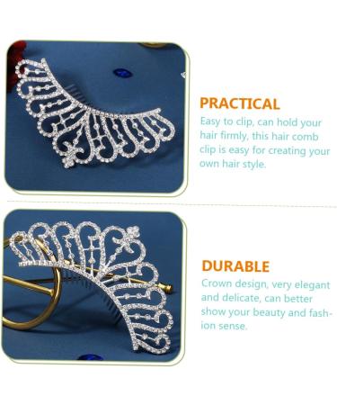 Beatifufu Crown Side Hair Comb The Crown Wig Tiara Hair Accessory for Girls Rhinestone Barrettes for Women Bride Hair Comb Clip Headdresses for Women Wedding Hair Comb Wedding Crown Hairpin - Buy Online on GoSupps.com