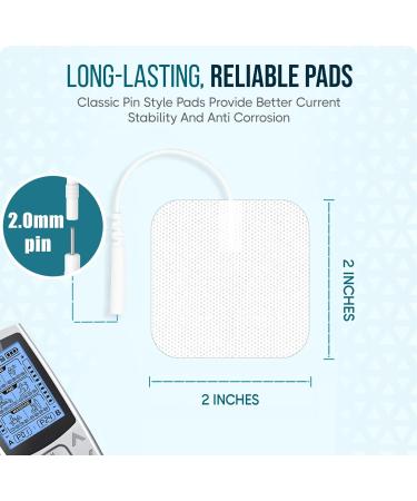 20 Pack TENS Unit Replacement Pads | 2x2 Reusable Self-Adhesive Electrodes | Compatible with AUVON, TENS 7000, HealthmateForever | EMS Muscle Stimulator Electrode Pads - Buy Online on GoSupps.com