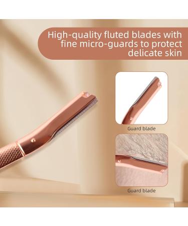 Reusable Eyebrow Razors for Men & Women - Multi-Purpose Facial Hair Remover Set (3 Exchange Blades Rose Gold) - Buy Online on GoSupps.com