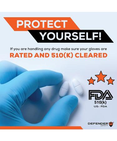 Defender Safety Nitrile Examination Gloves - Medical Grade, Chemo-rated, Powder Free, Blue - Large Box (100 Gloves) - Buy Online on GoSupps.com