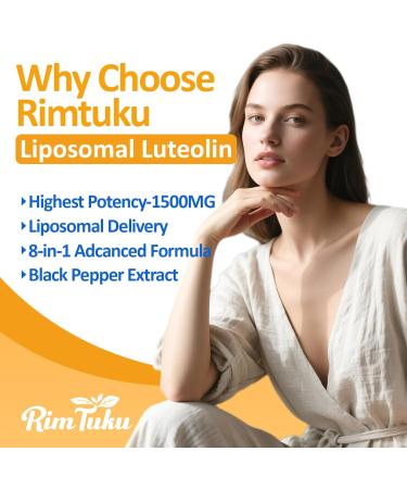 1500MG Liposomal Luteolin Supplement 8-in-1 Formula with Fisetin Pea Turmeric Potent Flavonoid Absorption-Optimized Actives for Brain 60 Capsules 60 Count (Pack of 1) - Buy Online on GoSupps.com