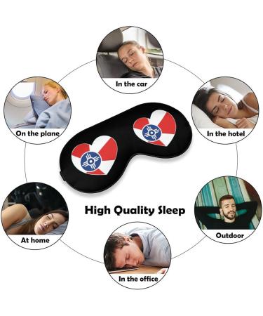 Wichita Flag Heart Sleep Mask Eye Cover for Sleeping Blindfold with Adjustable Strap Blocks Light Night Travel Nap for Men Women - Buy Online on GoSupps.com