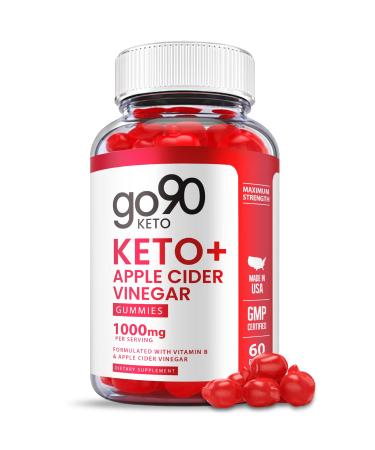 Go90 Keto Gummies - Official Formula Vegan - Go 90 Keto ACV Gummies with Apple Cider Vinegar Vitamin B12 Go90 ACV Keto Gummy ss Weight Shark Loss Tank Pomegranate Juice Beet Root (60 Gummies)