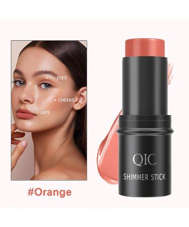 Waterproof 3-in-1 Cream Blush Stick for Cheeks, Eyes, and Lips - Long Lasting Formula for All Skin Tones (Orange) - Buy Online on GoSupps.com