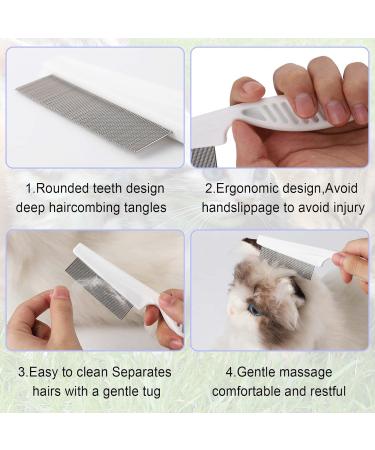 4 Pieces Animal Hair Comb Set - Magical Pet Flea Comb for Cats - Multi-functional Tear Stain & Fur Removal Tool - Buy Online on GoSupps.com