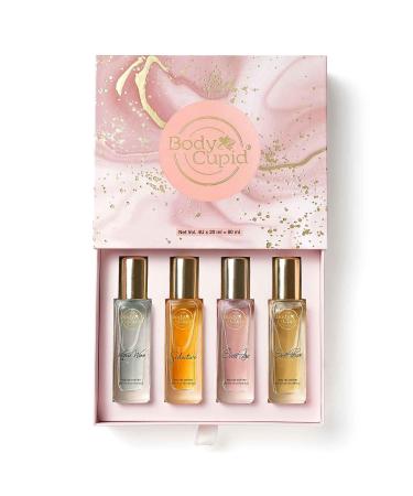 BO.DY CU.PID Luxury Perfume Gift Set For Women 4X20 Ml Long Lasting Premium Fragrances Aqua Wave Secret Love Seductive Sweet Passion 80 Ml - Spray