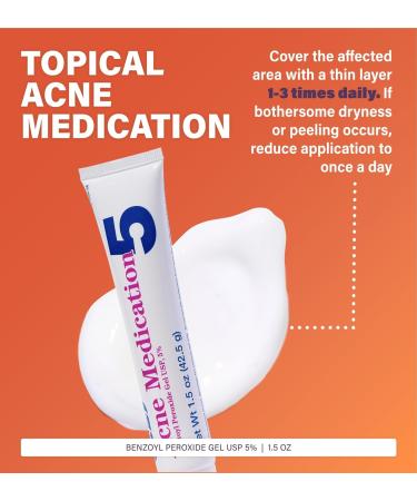 Rugby Acne Medication - Benzoyl Peroxide Gel USP 5% - Greaseless Vanishing Formula for Clear Skin - 1.5 Oz - Effective Acne Treatment - Buy Online on GoSupps.com
