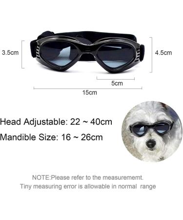 XUNKE Dog Goggles - Anti-UV Eye Protection Sunglasses for Small/Medium Pets (Black) - Waterproof & Windproof - Buy Online on GoSupps.com