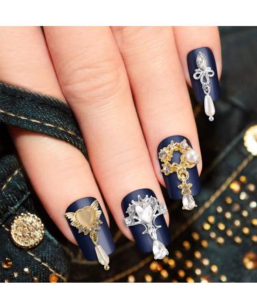 Noverlife 48PCS 3D Bow Nail Art Charms Rhinestones with Diamonds and Pearls - Style B | DIY Salon Manicure Decoration - Buy Online on GoSupps.com