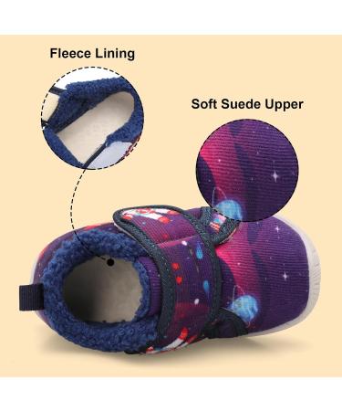 JOINFREE Baby Girl & Boy Anti-Slip Plush First Walking Shoes - Navy Universe - Size 2.5/3 UK - Buy Online on GoSupps.com