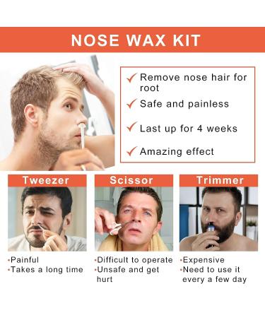 Nose Wax Kit for Men and Women - ANREACHO Nose Hair Removal Kit - 100g Wax, 20 Applicators, Ear Hair Removal - Safe, Easy, Painless Home Waxing (15-20 Uses) - Buy Online on GoSupps.com