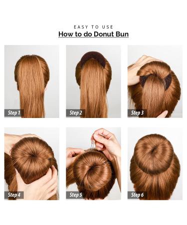 FANDAMEI Hair Bun Maker Set with 8 Donut Bun Makers, Hair Elastic Bands, and Bobby Pins - Dark Brown and Beige Assortment - Buy Online on GoSupps.com