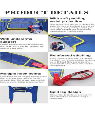 Medical Sling Patient Aid Sit to Stand Walking Sling Transfer Strap Toileting Sling Patient Lifter Secure Rehabilitation Gait Trainer with Commode Opening L - Buy Online on GoSupps.com