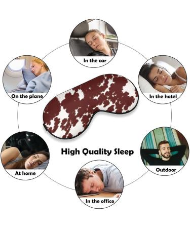 Cowhorse Print Sleep Mask for Women | Adjustable Brown Spots Eye Shades with Elastic Strap - Perfect for Travel & Rest - Buy Online on GoSupps.com