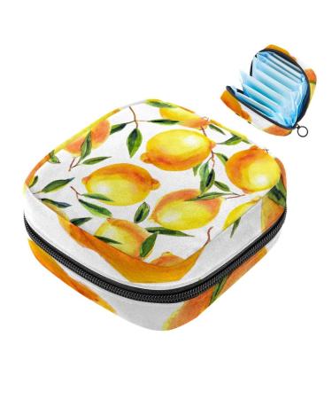 Portable women's binding-up bags menstrual cup bags feminine menstrual pads bag for teenage girls tampons for the first period lemon fruit summer multicolored 10