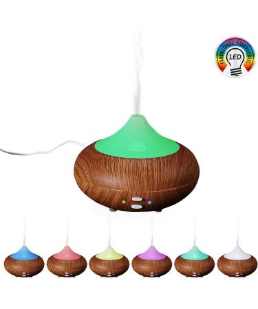 Shop Aroma Diffuser with 7 Color Lighting | Air Humidifier & Aromatherapy Lamp - 210ml Capacity Brown Design - Buy Online on GoSupps.com