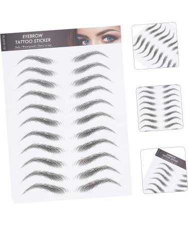 NOLITOY 36 Sheets Waterproof Eyebrow Stickers Makeup Tools Fake Eyebrows for Women Temporary Brow Tattoos 3d 1 count (Pack of 1) Blackx3pcs - Buy Online on GoSupps.com