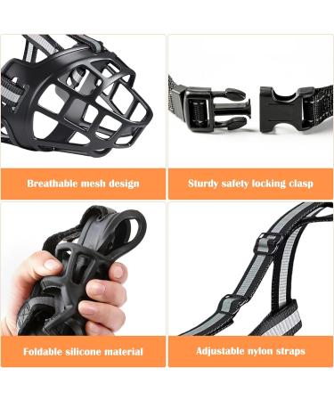 Vossot Silicone Basket Muzzle for Medium Dogs | Adjustable Comfortable & Safe | Size 2 - Allows Eating & Drinking - Buy Online on GoSupps.com
