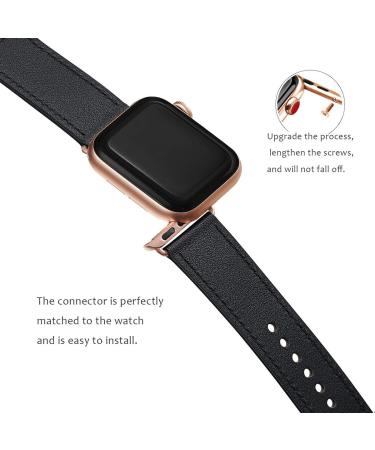 POWER PRIMACY Top Grain Leather Apple Watch Band - Black/Rosegold 38mm/40mm/41mm - Buy Online on GoSupps.com