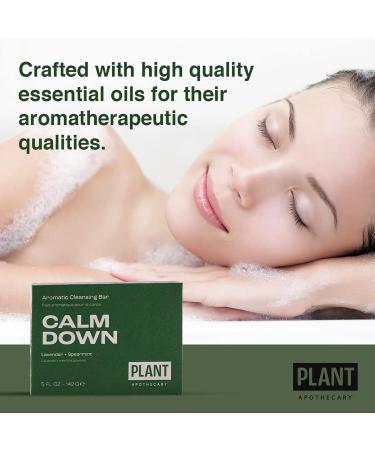 Plant Apothecary Calm Down Moisturizing Shea Butter Soap for Damaged and Dry Skin - Body Soap Bar with Spearmint and Lavender - Natural Ingredients - 5 oz - Buy Online on GoSupps.com