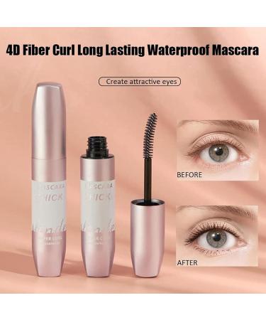 4D Fiber Lash Mascara | Voluminous Makeup Lash Mascara for Makeup Lovers - Elastic Brush Head Make Lashes Look Thick and Long for Mother Wife Girlfriend Black - Buy Online on GoSupps.com