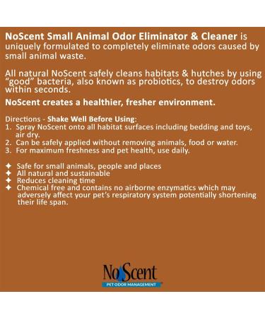 No Scent Small Animal Probiotic Odor Eliminator & Cleaner 2 oz x 2 - Safe & Natural Formula for Hutches, Tanks, Bedding & Toys - Buy Online on GoSupps.com