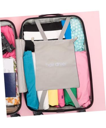 WOONEKY Hair Dryer Storage Bag Canvas Hair Dryer Organizer Bags for Travel Curling Iron Fabric Miss Modeling 33x30cm Light Grey - Buy Online on GoSupps.com