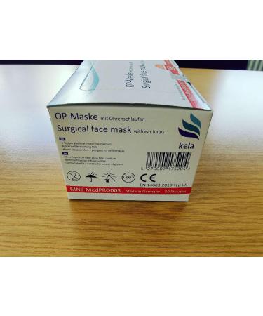 Kela OP Mask - 250x Medical Masks Made in Germany | Oeko-Tex Standard | Premium Respiratory Protection (MNS Type IIR) | White Disposable Masks - Buy Online on GoSupps.com