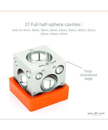 Splenor Tools Steel Square Dapping Doming Die Block - 21 Round Cavities for Jewelry Making - Buy Online on GoSupps.com