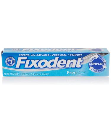 Fixodent Free Denture Adhesive Cream 2.40 oz (Pack of 7)