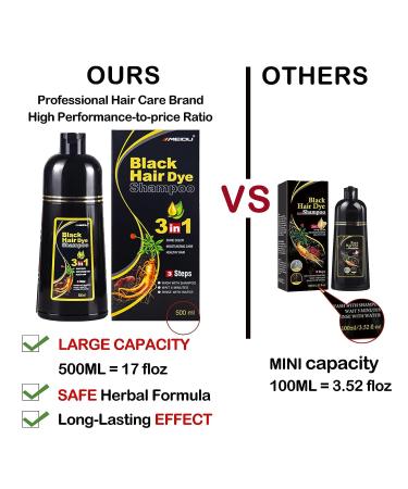 MEIDU Instant Black Hair Shampoo - 3 in 1 Hair Dye for Women and Men - Natural Black Hair Dye Shampoo - Hair Nourishing & Darkening - Instant Black Hair Color - Buy Online on GoSupps.com