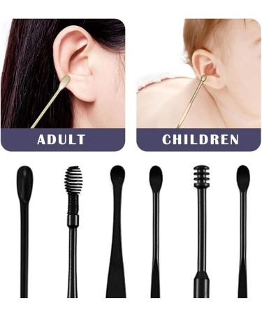 Ear Pick Ear Wax Removal Kit Professional Ear Cleansing Tool Set Premium Stainless Steel Curette Ear Cleaner Adults and Kids with Storage Box and Cleaning Brush 6-in-1 Ear Cleaning Tool Set Black - Buy Online on GoSupps.com