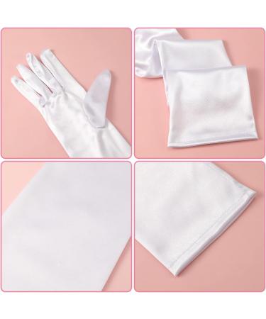 SAVITA 21" Women Long Gloves Long Elbow Satin Gloves Stretchy 1920s Opera Gloves for Women Girls Evening Party Dance Hand Care Moisturizing White - Buy Online on GoSupps.com