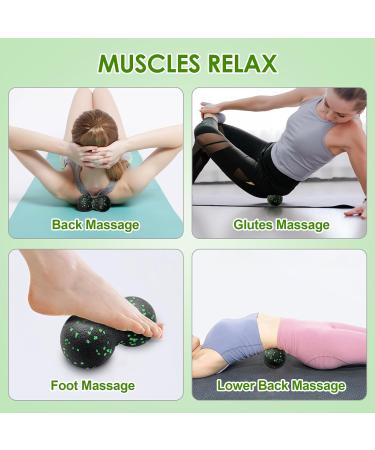 Kisvic Fascia Ball & Small Roll Set | Relieve Stress & Tight Muscles | Green Duo Ball for Neck Spines & Back Massage - International Shipping Available - Buy Online on GoSupps.com
