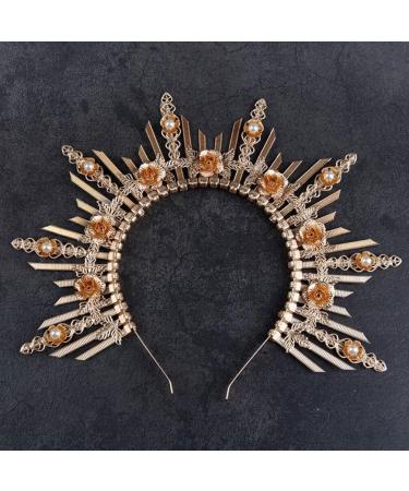 Goddess Headband Goddess Crown Headpiece Lolita Crown Headpiece Halo Headband Tiaras Spike Crown Headpiece Goddess Crowns for Women - Buy Online on GoSupps.com