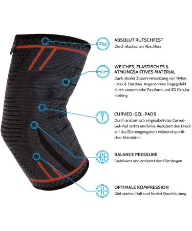 Agile Now Elbow Bandage - Upgraded Stabilization & Protection for Tennis Weightlifting & Golf | Non-Slip Arm Bandage with Curved Gel Pads (XL | Red) - Buy Online on GoSupps.com