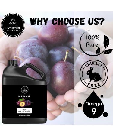 Naturevibe Botanicals Plum Oil 32 Ounces | 100% Pure and Natural | Great for Skin Care and Hair Care - Buy Online on GoSupps.com