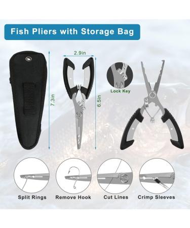 Lybile Fish Hook Remover Tool Set - Aluminum Fishing Pliers, Gripper, Separator, Lanyard and Scale Kit - Saltwater Fishing Accessories for Fishermen - Buy Online on GoSupps.com